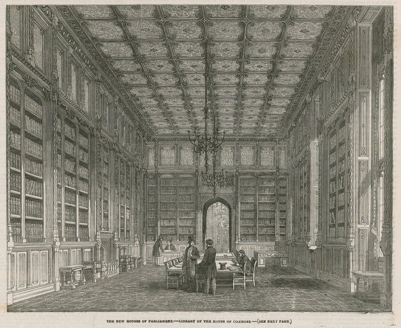 The New Houses of Parliament - The Library of the House of Commons by J.L. Williams
