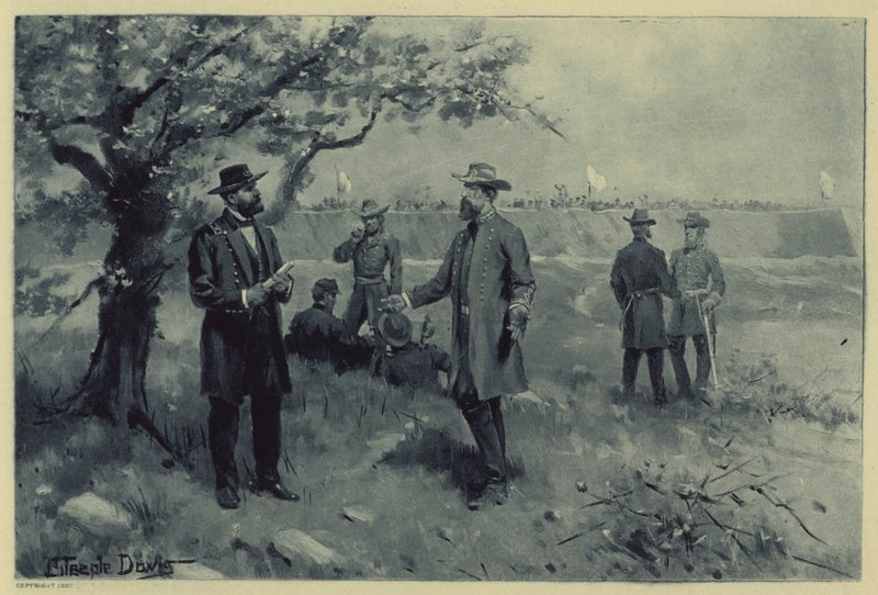 Surrender of Pemberton to Grant by J. (after) Steeple Davis