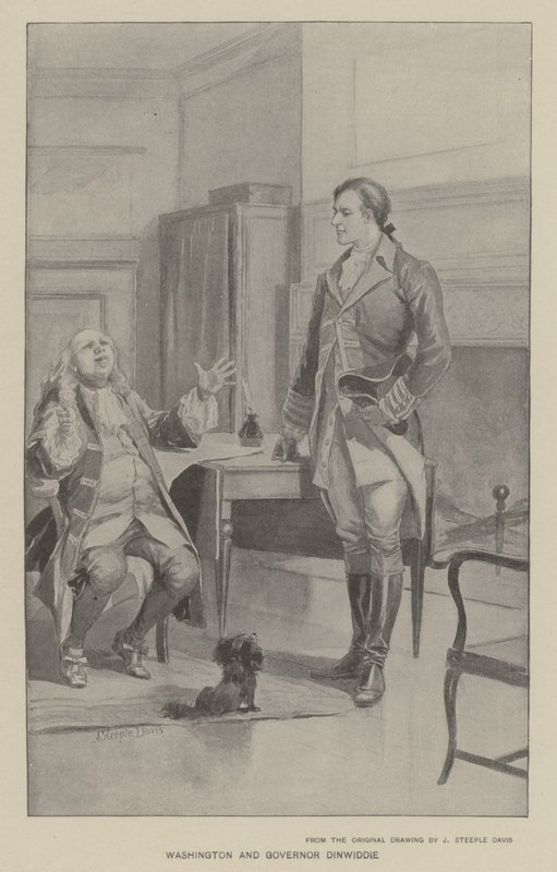 Washington and Governor Dinwiddie (litho) by J. (after) Steeple Davis