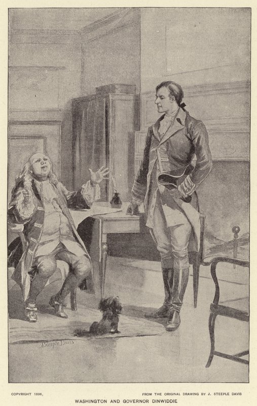 Washington and Governor Dinwiddie by J. (after) Steeple Davis