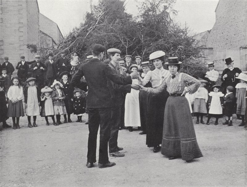 The Northumbrian Baal Fire, Villagers Dancing by J. Benjamin Stone