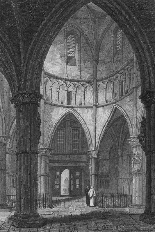 Interior of the Temple Church by John Preston Neale
