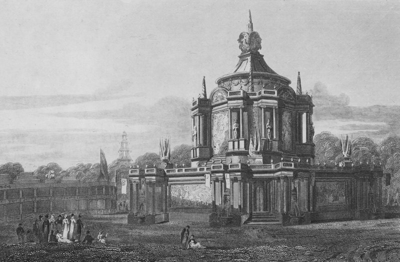 Temple of Concord, in the Green Park, Middlesex, as It Appeared 1 August 1814 by John Preston Neale
