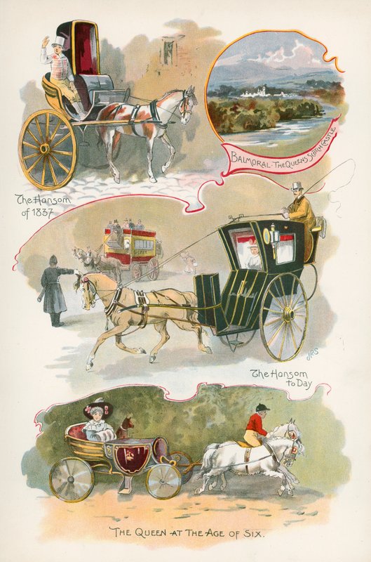Hansom of 1837 and Hansom of Today by J. R. Sinclair