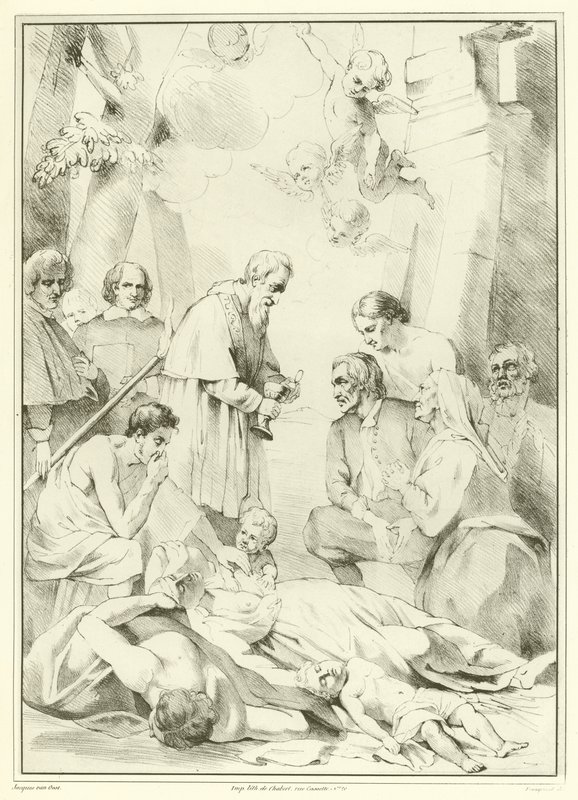 St Macarius of Ghent Giving Aid to the Plague Victims by Jacob van Oost