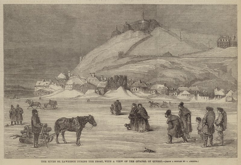 The River St. Lawrence During the Frost, with a View of the Citadel of Quebec by James Archer