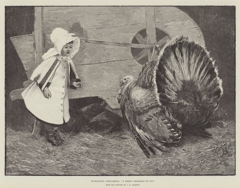 Exchanging Compliments, A Merry Christmas to You by James Elder Christie