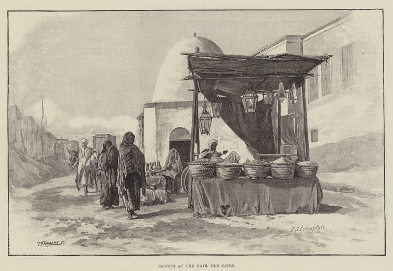 Sketch at the Fair, Old Cairo by James Shaw Crompton