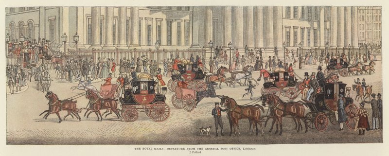 The Royal Mails - Departure from the General Post Office, London by James (after) Pollard