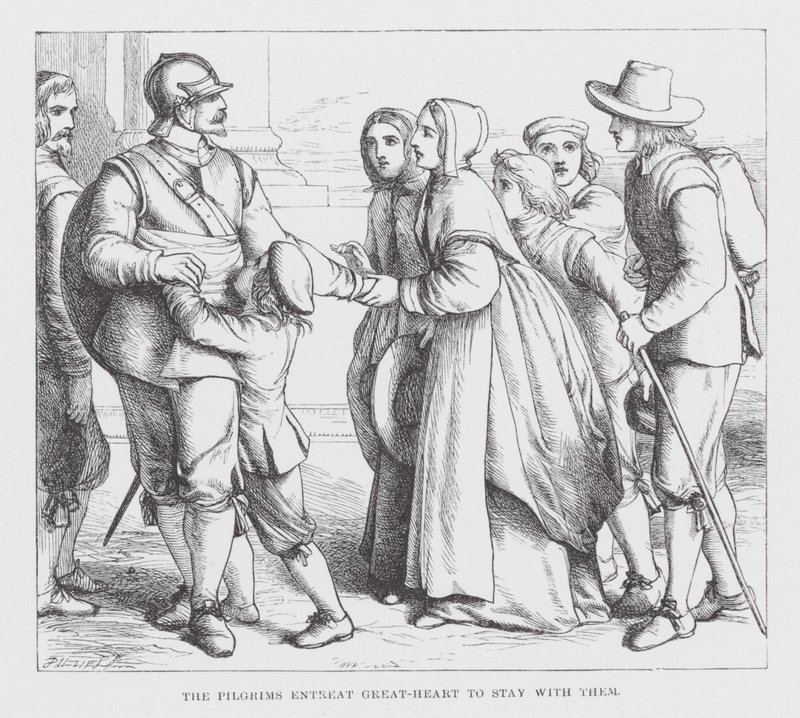 The Pilgrims Entreat Great-Heart to stay with them by James Dawson Watson