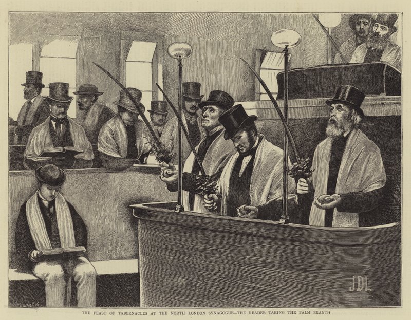 The Feast of Tabernacles at the North London Synagogue, the Reader taking the Palm Branch by James Dromgole Linton