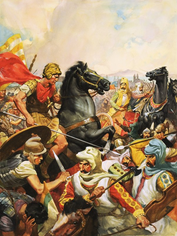 Alexander the Great riding Bucephalus by James Edwin McConnell