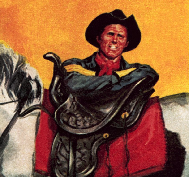 Cowboy with His Saddle by James Edwin McConnell