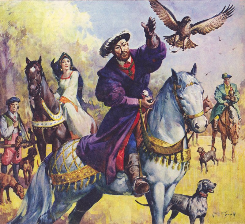King Henry VIII and Anne Boleyn hunting by James Edwin McConnell