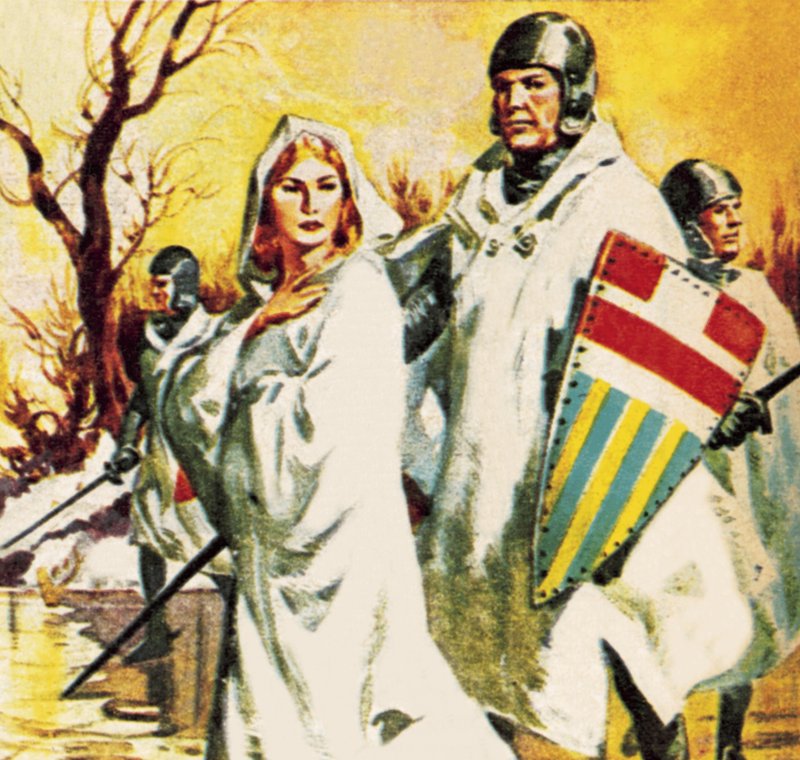 Matilda Escaping in the Snow Dressed in White by James Edwin McConnell