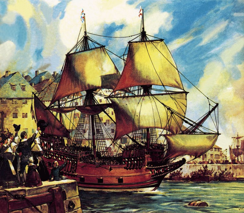 The Mayflower Leaves Plymouth by James Edwin McConnell
