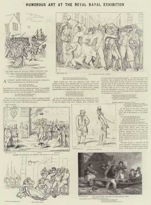 Humorous Art at the Royal Naval Exhibition by James Gillray