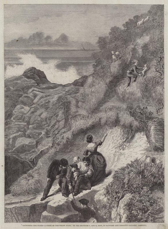 Gathering the Flocks, a Scene on the Welsh Coast by James Sant
