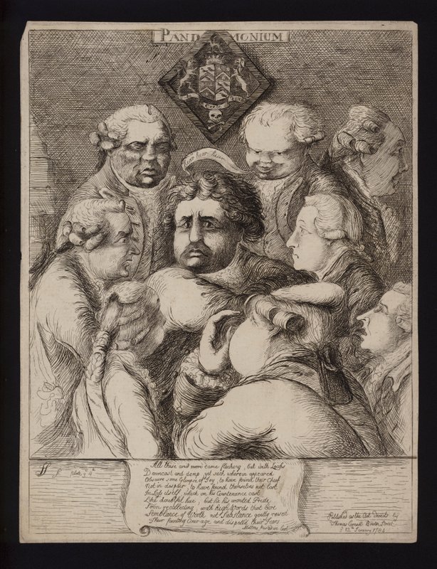 Pandemonium: Satire on the Political Instability in Britain After the Fall of the Fox-North Coalition and Its Replacement with the Government of William Pitt the Younger, 1784 by James Sayers