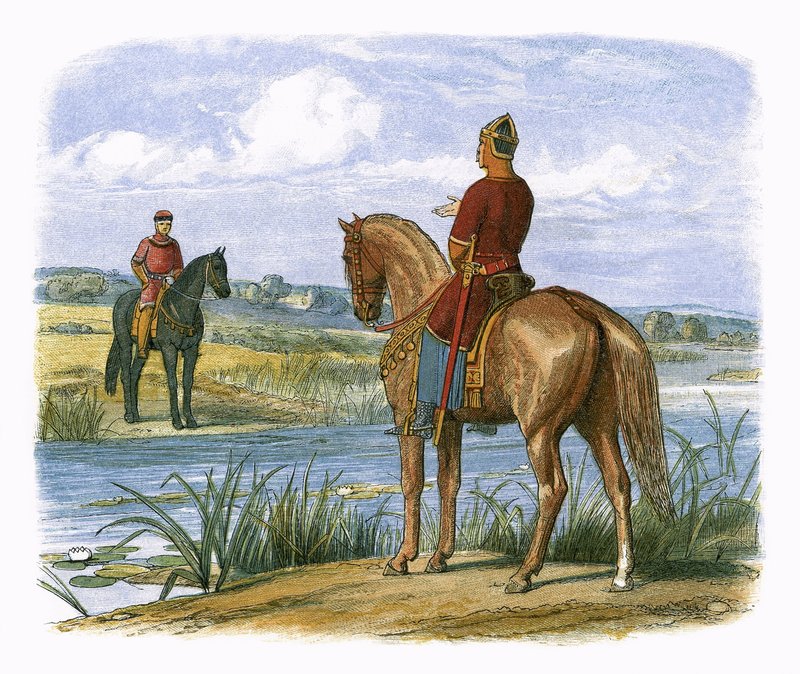Henry and Stephen Confer Across the Thames by James William Edmund Doyle