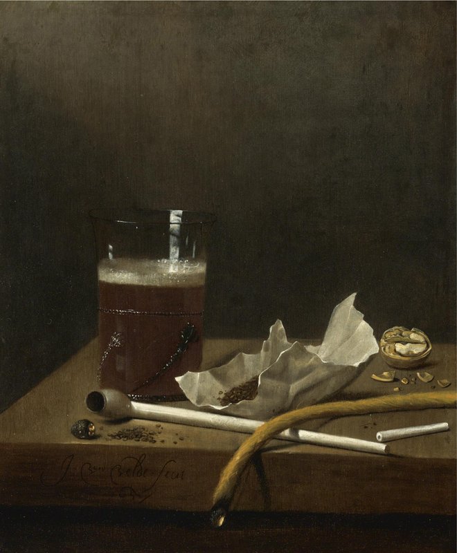 still life with glasses and tobacco Still Life with a Glass of Beer, a Pipe, Tobacco and Other Requisites of  Smoking