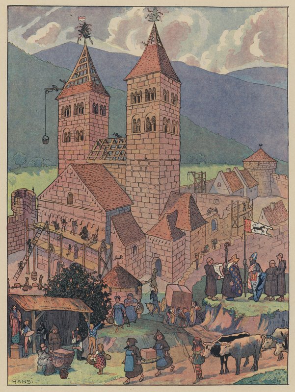 Construction of Murbach Abbey, near Guebwiller, Alsace by Jean Jacques Waltz