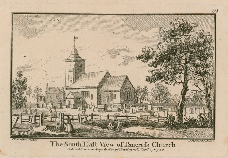 The South East View of St Pancras Church, London by Jean Baptiste Claude Chatelain