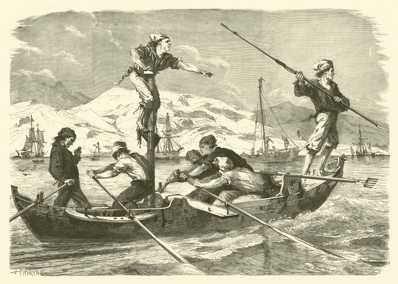 Fishing for swordfish off the coast of Sicily by Jean Baptiste Henri Durand Brager