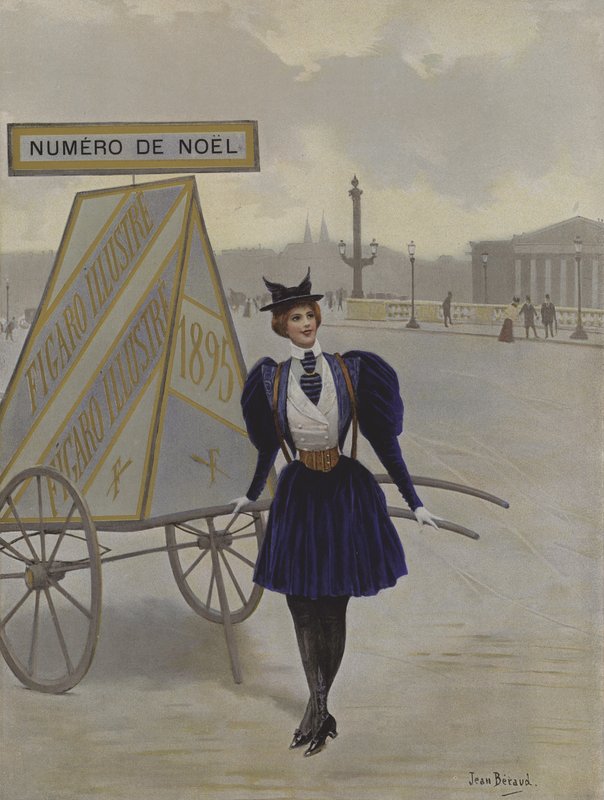 Advertising of the Future (Cover Illustration from Le Figaro Illustre, December 1895) by Jean Beraud