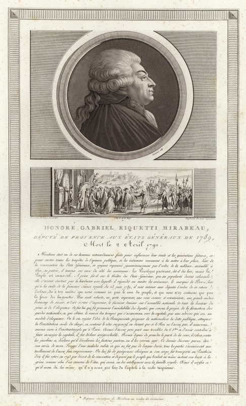 Portrait of Honore Gabriel Riqueti, comte de Mirabeau by Jean Duplessi Bertaux