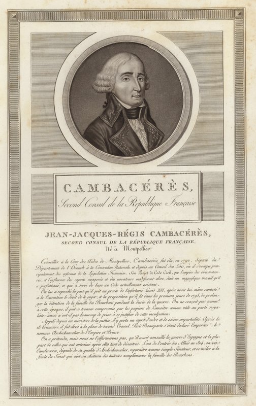 Portrait of Jean Jacques Regis de Cambaceres by Jean Duplessi Bertaux