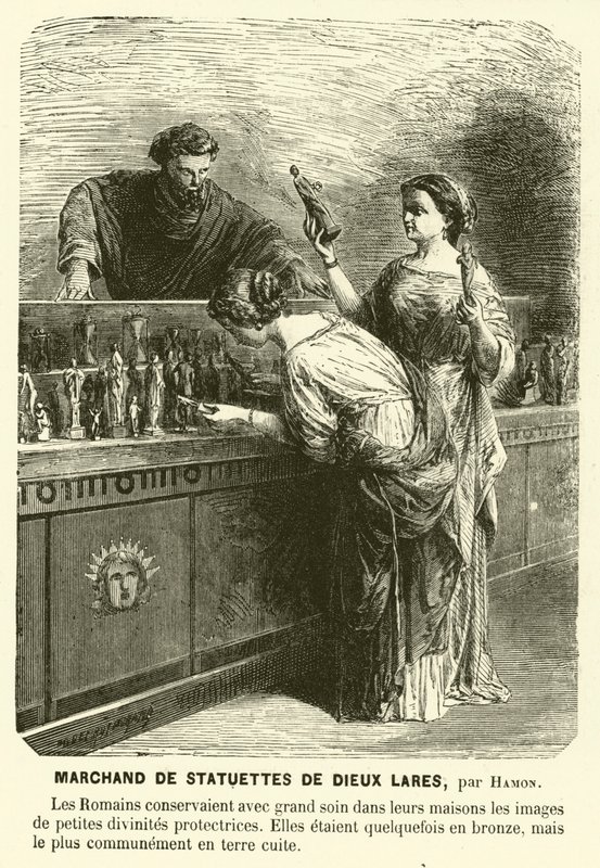Seller of statuettes of Lares, ancient Roman guardian deities by Jean Louis Hamon