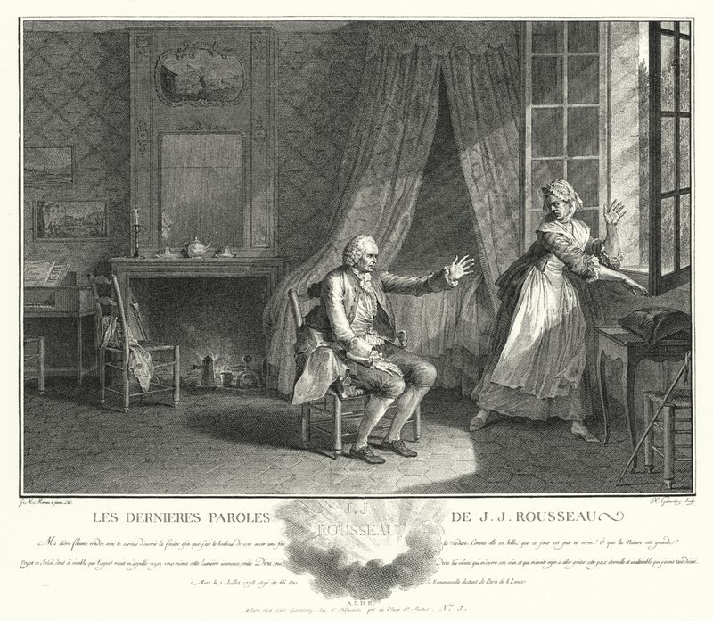 The Last Words of Jean-Jacques Rousseau by Jean Michel the Younger Moreau