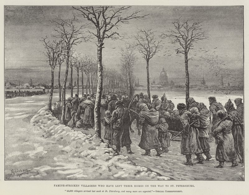 Famine-Stricken Villagers who have left their Homes on the Way to St Petersburg by Johann Nepomuk Schonberg
