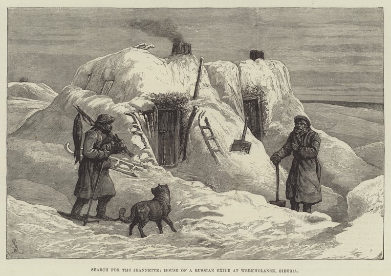 Search for the Jeannette, House of a Russian Exile at Werkholansk, Siberia by Johann Nepomuk Schonberg