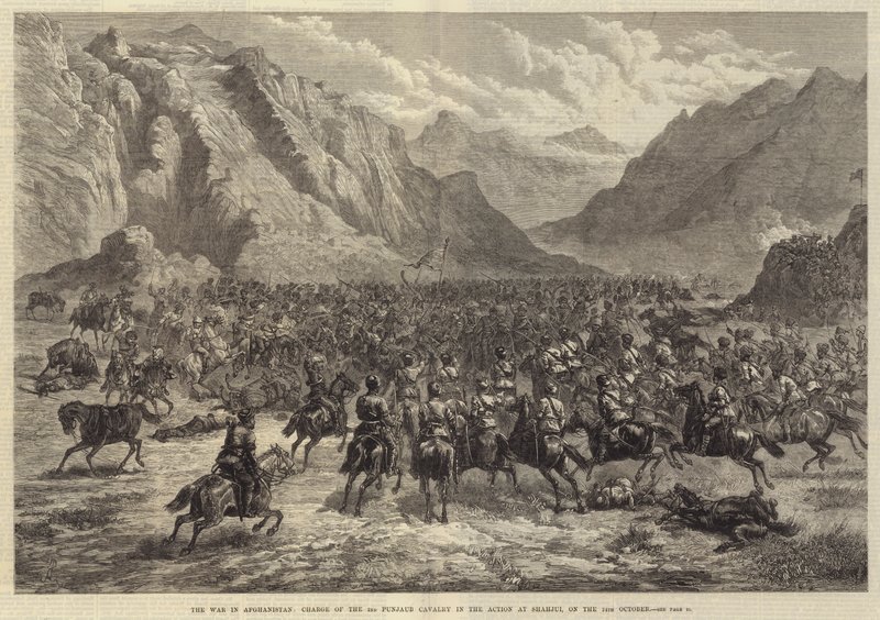 The War in Afghanistan, Charge of the 2nd Punjaub Cavalry in the Action at Shahjui by Johann Nepomuk Schonberg