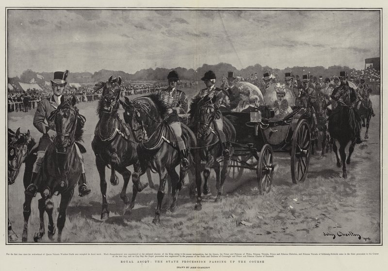 Royal Ascot, the State Procession passing up the Course by John Charlton