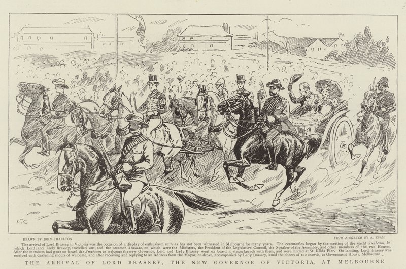 The Arrival of Lord Brassey, the New Governor of Victoria, at Melbourne by John Charlton