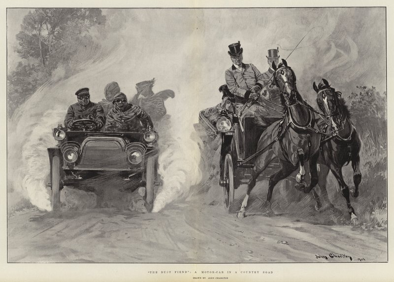 The Dust Fiend, a Motor-Car in a Country Road by John Charlton