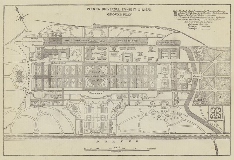 Ground Plan of the Vienna Universal Exhibition, 1873 by John Dower
