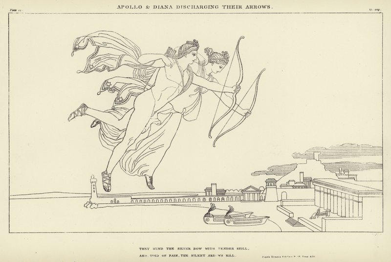 Apollo and Diana Discharging Their Arrows by John Flaxman