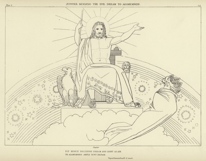 Jupiter Sending the Evil Dream to Agamemnon by John Flaxman
