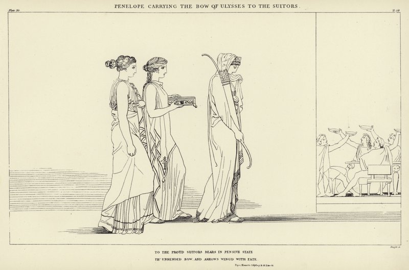 Penelope Carrying the Bow of Ulysses to the Suitors by John Flaxman