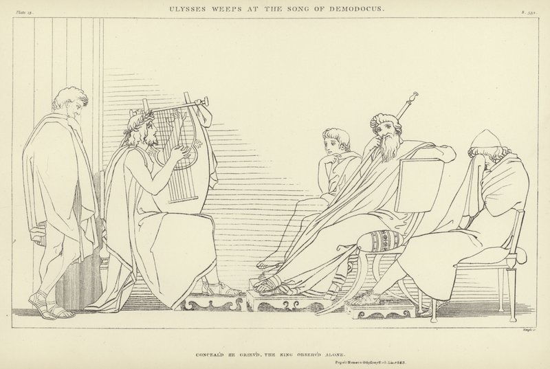 Ulysses Weeps at the Song of Demodocus by John Flaxman