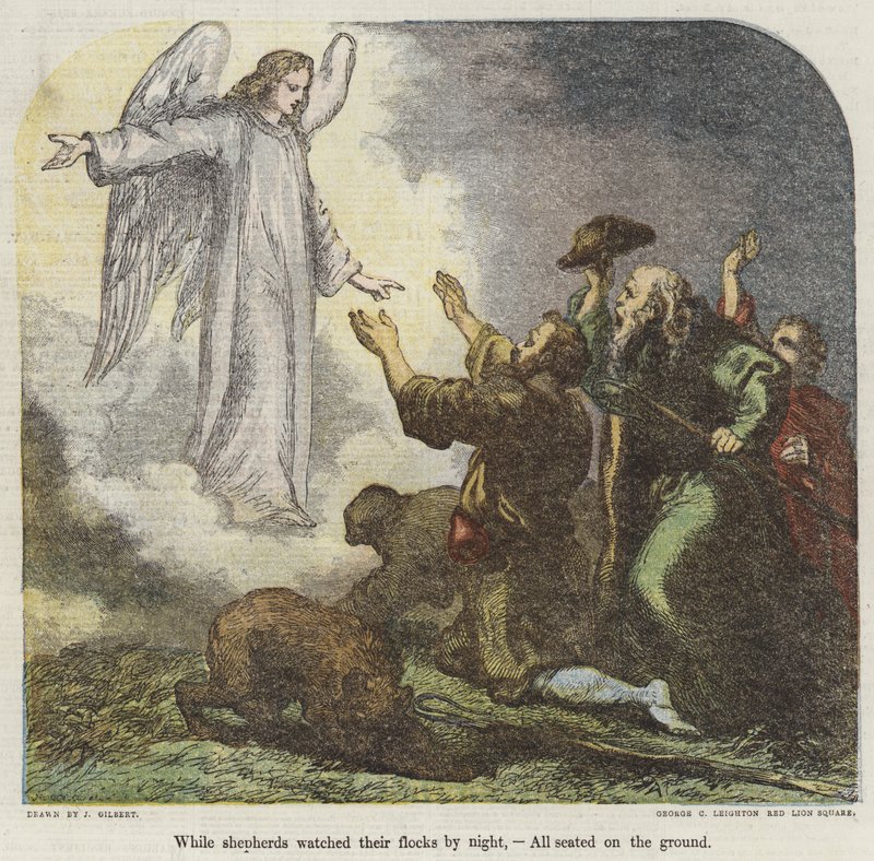 While Shepherds Watched Their Flocks by Night, All Seated on the Ground by John Gilbert