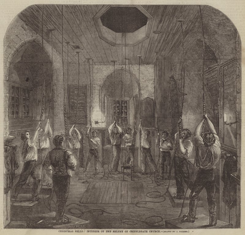 Christmas Bells, Interior of the Belfry of Cripplegate Church by John Palmer