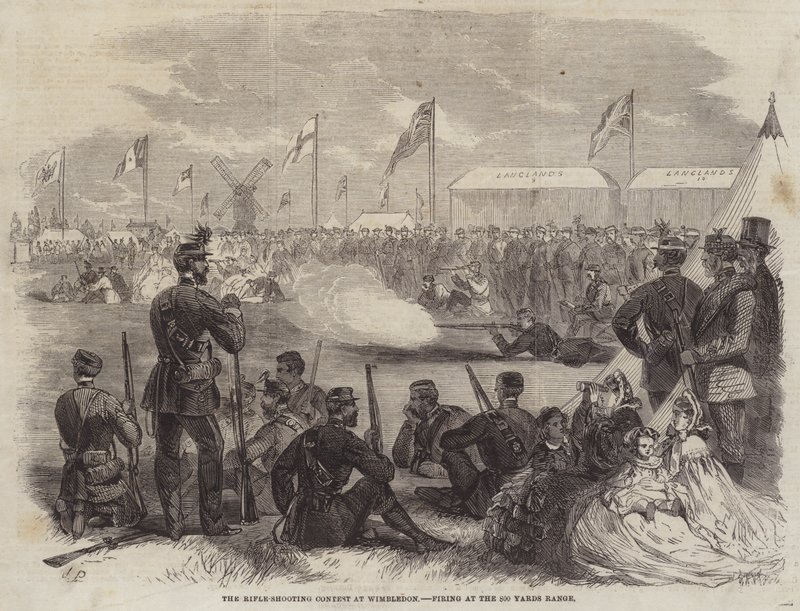 The Rifle-Shooting Contest at Wimbledon, Firing at the 800 Yards Range by John Palmer