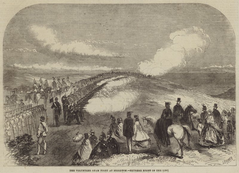 The Volunteer Sham Fight at Brighton, Extreme Right of the Line by John Palmer
