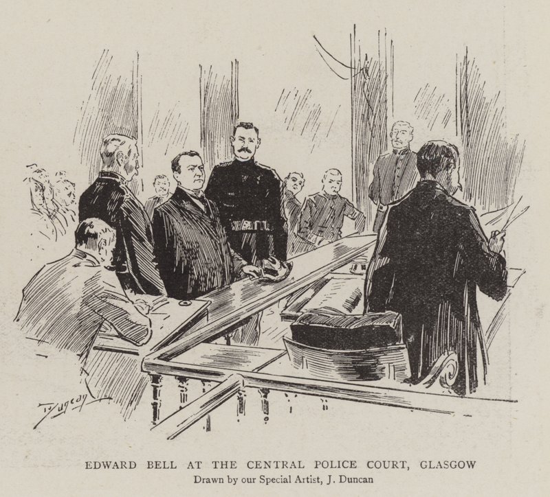 Edward Bell at the Central Police Court, Glasgow by after John Duncan