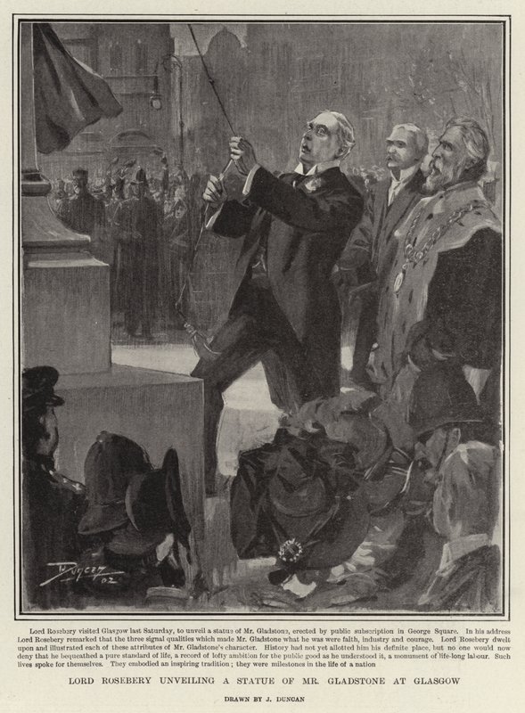 Lord Rosebery Unveiling a Statue of Mr Gladstone at Glasgow by after John Duncan